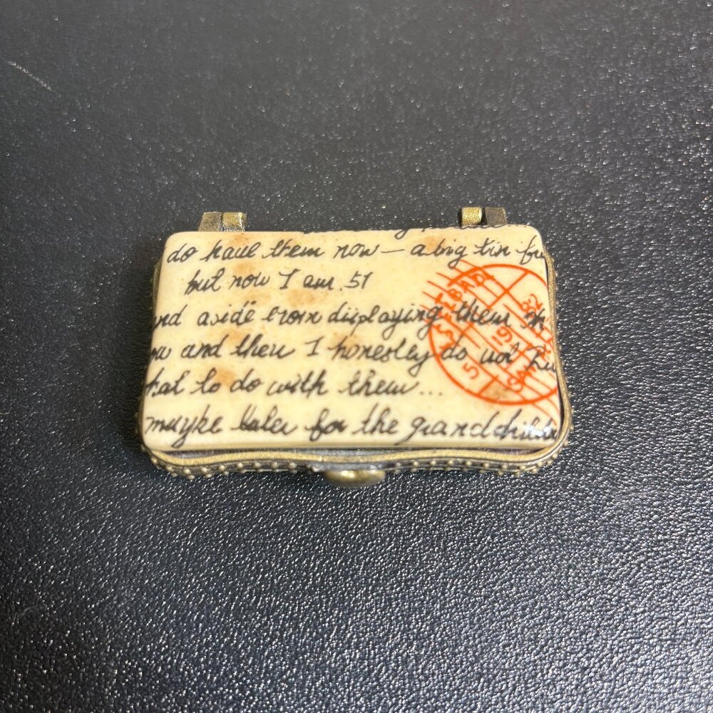 Vintage Pillbox Ephemera Trinket Box